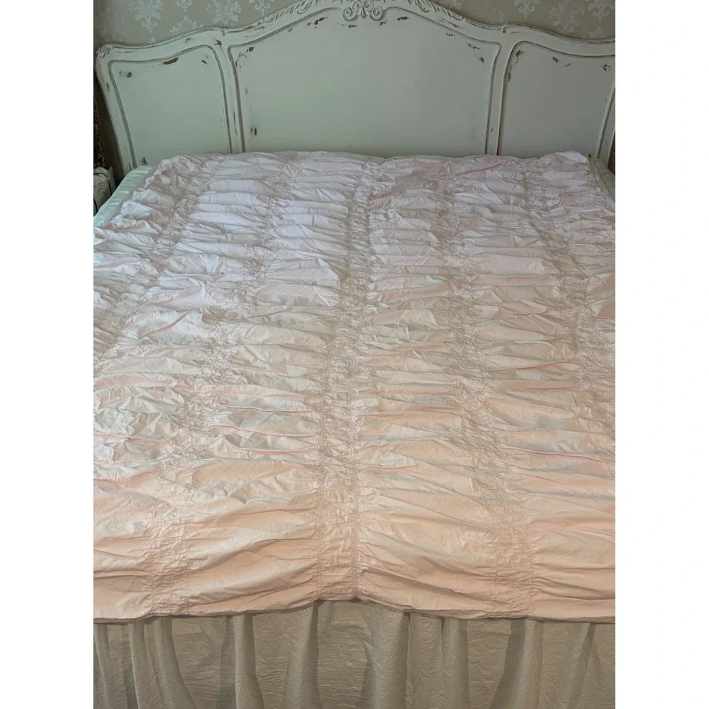 Simply Shabby Chic Twin Duvet Cover‎ Pink Cottagecore French Country Ruched